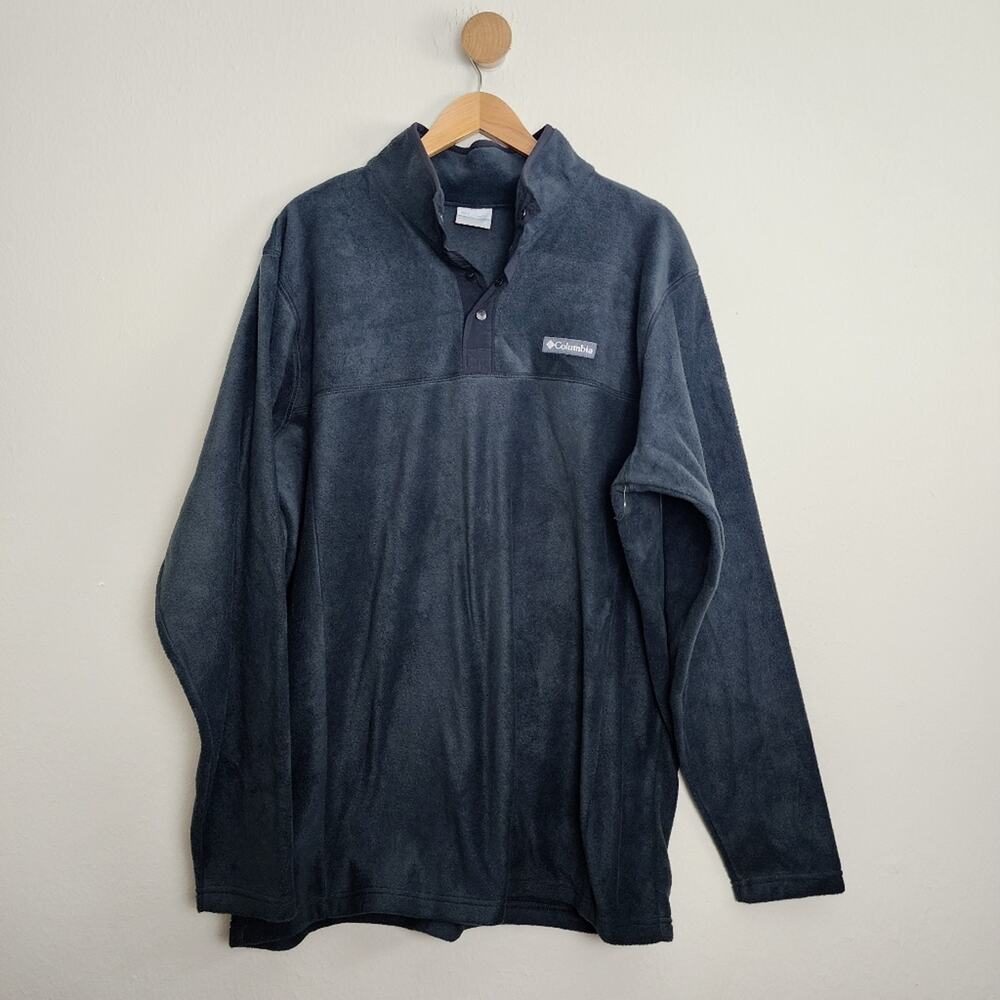 Columbia Men's Steens Mountain Half Snap Fleece Pullover Black XLT Tall - Picture 6 of 13